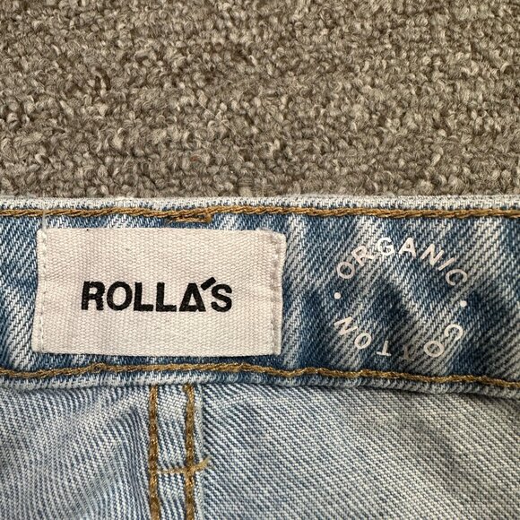 Rolla's Classic Straight Regular Fit Denim Jeans Light Wash Distressed Size  27 - Picture 3 of 8